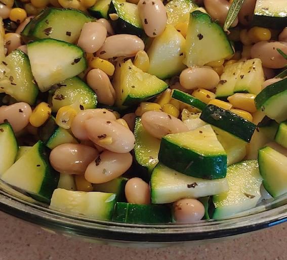 Grilled Zucchini Salad with Corn & White Beans